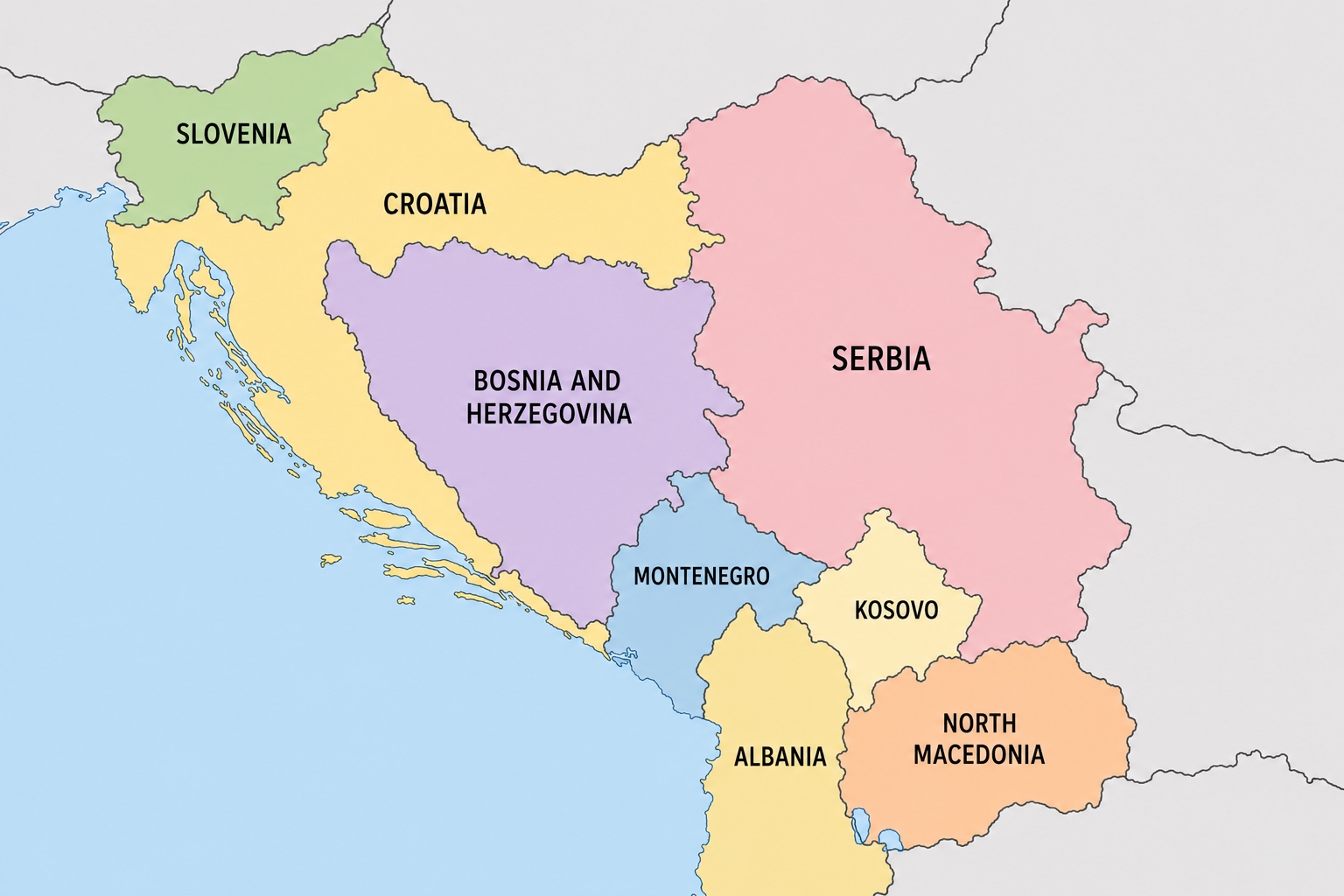 Regional focus map of South-East Europe